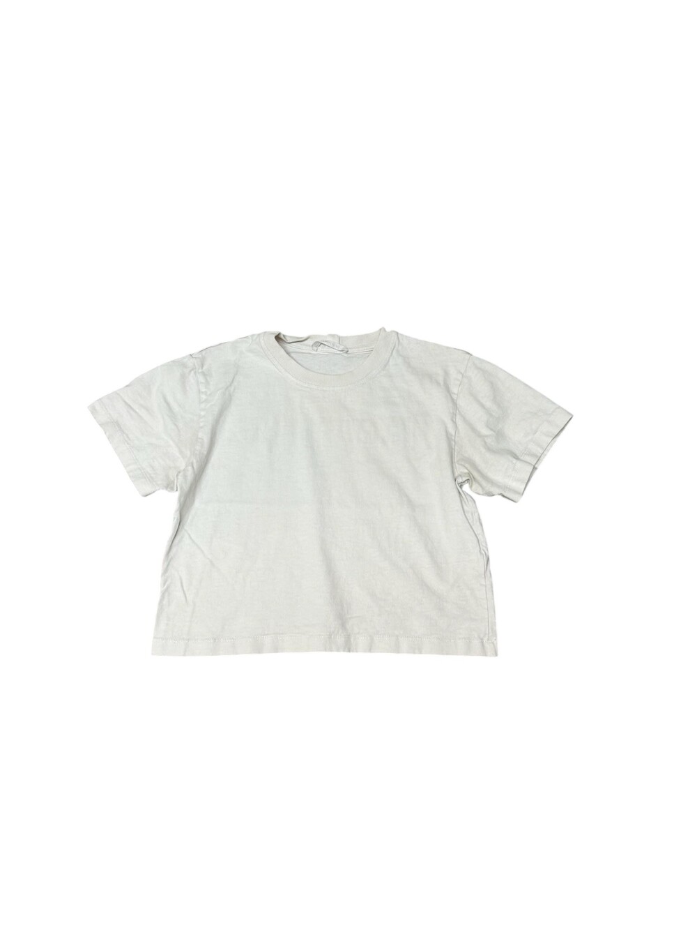Helmut Lang Shirt Womens XS White Cropped Logo Back Short Sleeve Crew Neck Tee